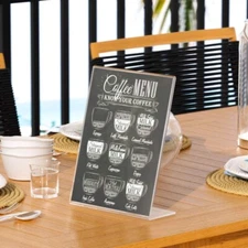 Niubee 8.5" x 11" Tabletop Self Standing Acrylic Sign Holder Vertical Slant New