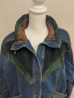 ジャケット・アウター Vintage Denim Coat CURRENT SEEN Vintage Denim Jacket w/Plaid Accents Large | eBay
