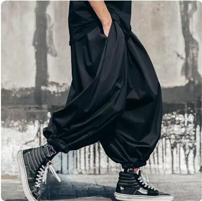 Men's Japanese Casual Loose Harem Trousers Baggy Yamamoto Pants