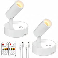 LED Wireless Spotlight Indoor Rechargeable Battery Uplighting w/ Remote