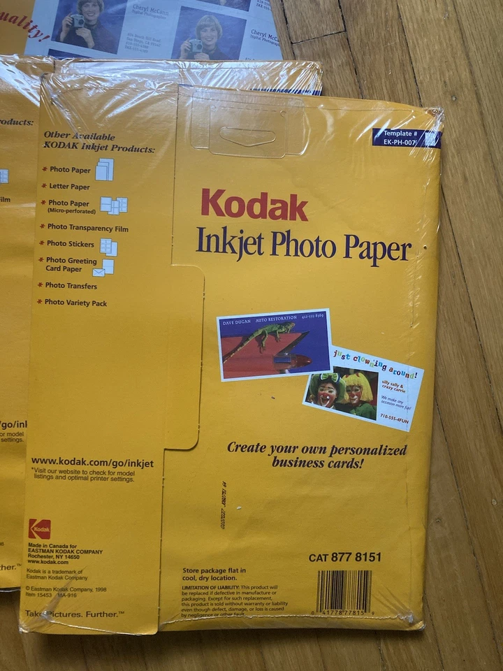 3 Kodak inkjet Photo Paper Micro-perforated For Ten Business Cards Per Sheet - Image 3 of 4