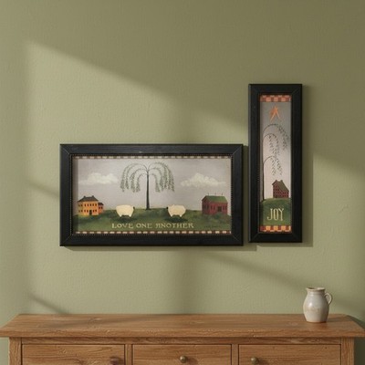 Billy Jacobs Prints Framed Set 2 Love One Another Joy Primitive Country Decor