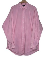 Ralph Lauren Yarmouth Dress Shirt Mens 161/2 34/35 Button Up Pink Plaid Preppy