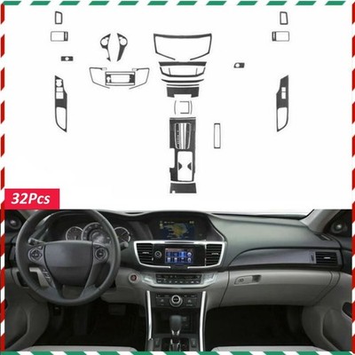 32Pcs Real Carbon Fiber Full Interior Kits Cover Trim For Honda Accord 2013-2017