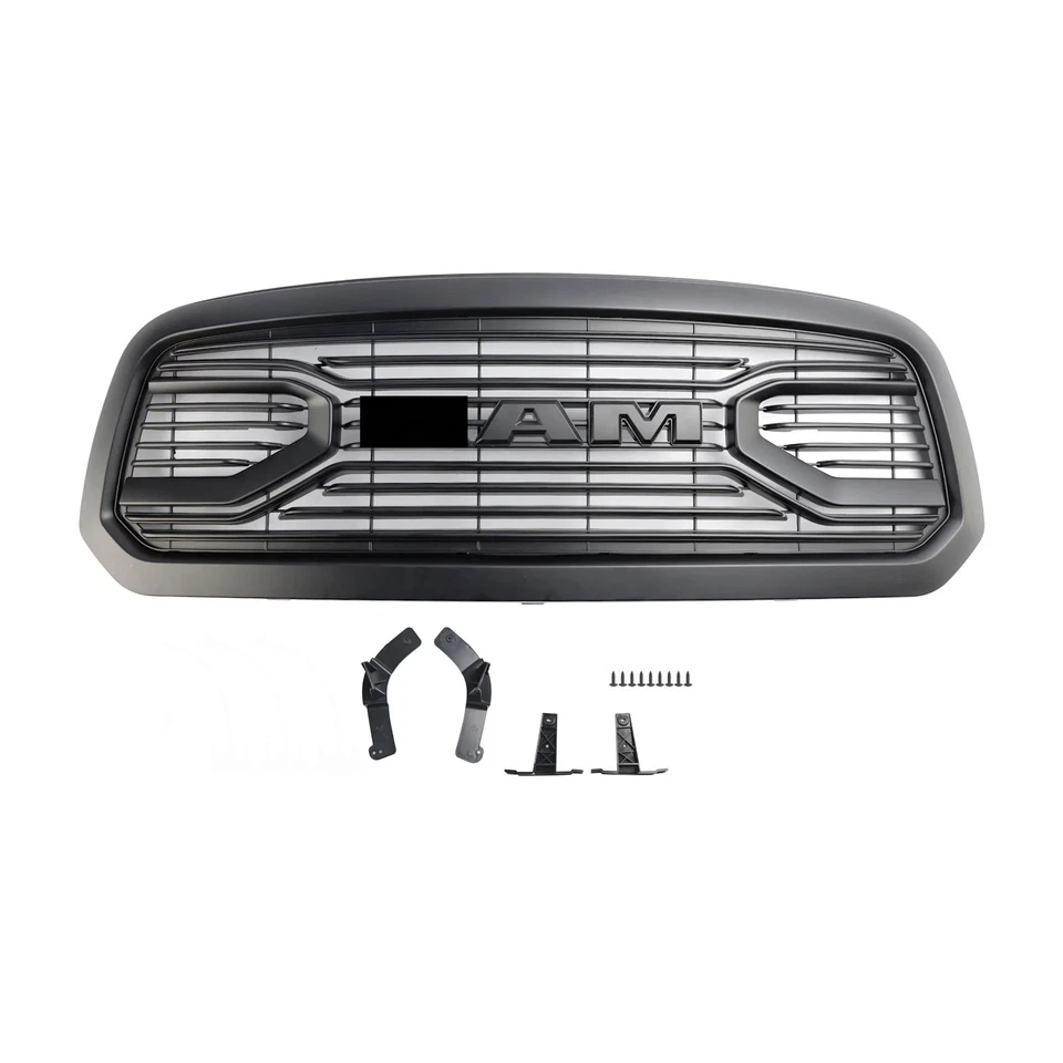 Big Horn Style Matte Black W/Letter Front Bumper Grille For Dodge Ram 1500 13-18 - Image 2 of 4