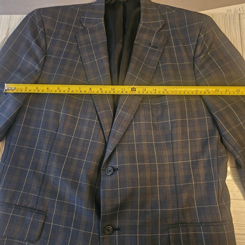 Holland & Sherry Blazer Mens 44 Plaid Wool Tom James Hand Tailored Classic - Picture 7 of 11