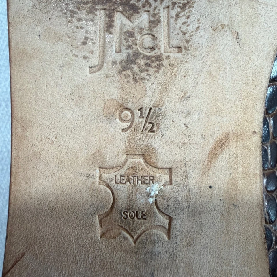 Mocasines de cocodrilo de cuero marrón para mujer J Mclaughlin talla 9,5 bambú Dillon3 Foto 3 de 4