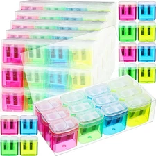 Teling 216 Pcs Manual Pencil Sharpeners Bulk Handheld Dual Holes Pencil Sharp...