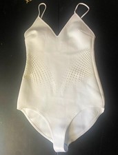Clover Canyon White One-Piece Bodysuit Moderate Compression Stretch Size SX