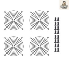 Upgrade Your Cooling System: 4pcs 120mm Black Fan Grills with Screws Included