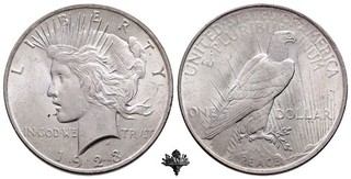 USA 1 Peace dollar 1923 Philadelphia SILVER Silbermünze United States