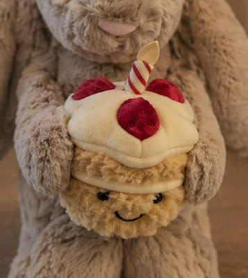 Jellycat Bashful Beige Bunny 'Birthday Cake' Plush Toy London US 9