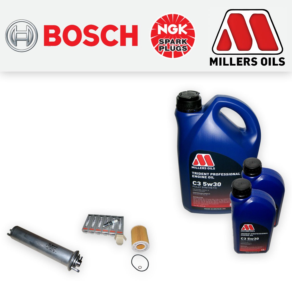 SERVICE KIT for BMW 5 SERIES (E39) 530i OIL FUEL FILTERS PLUGS +OIL (2000-2003)