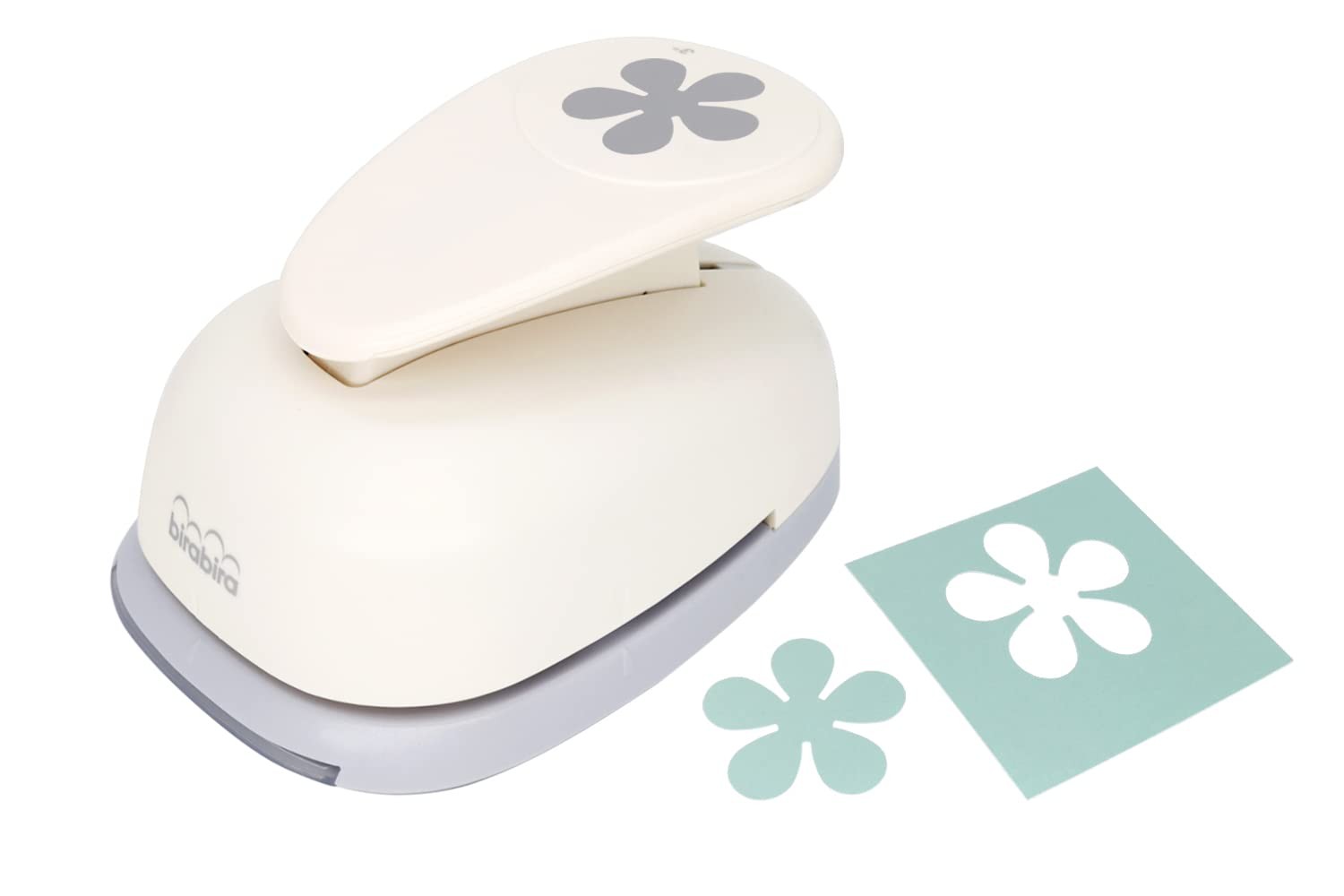 Bira Craft 3 inch Flower 3 Shape Lever Action Punch for Paper off-white 