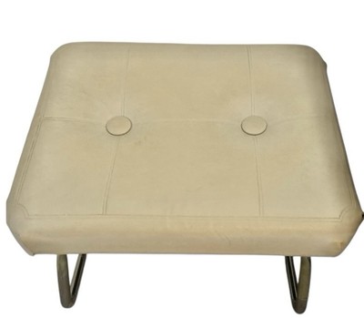 Pearl-Wick VTG Foot-Lounger Mid Century 1960s White/Cream Adjustable Vinyl *READ