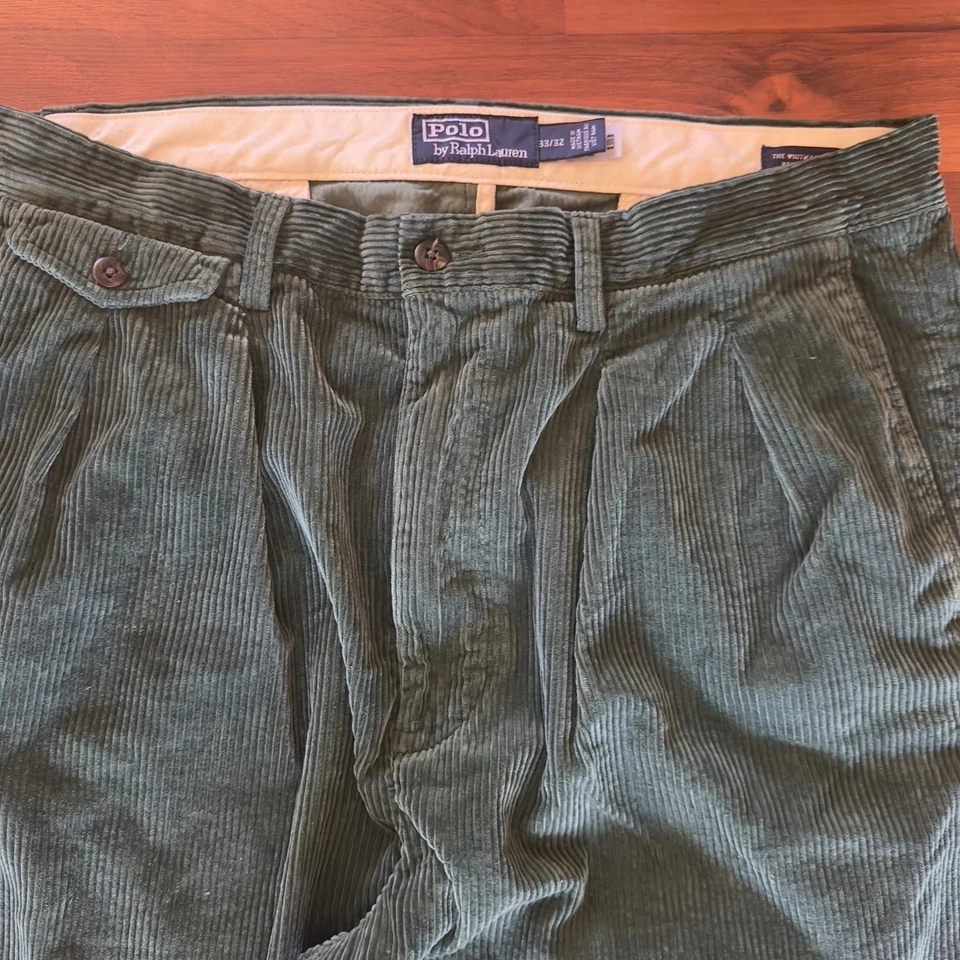 Pantalones Polo Ralph Lauren Para Hombre Whitman Pana Calce Relajado Verde Prado 33-32 Foto 2 de 4