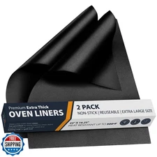 Oven Liners for Bottom of Oven - 2 Pack Large Heavy Duty Mats, 17”x25” Non-St