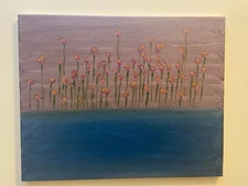 original Oil painting “Flowers Of War II” Signed Abstract On Canvas rare ooak 