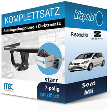 Für Seat Mii 10.2011-05.2019 MISTERDOTCOM Anhängerkupplung starr + 7polig E-Satz