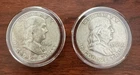 Lot of (2) 1961D FRANKLIN HALF DOLLARS 90% SILVER Circulated in Airtite Holder