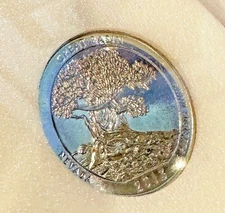 2013-D America the Beautiful Great Basin 25c ~ Amazing Blue and Gold Color Tone