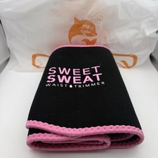 Sweet Sweat Waist Trimmer Band Women  Men - Trainer Belt - Black / Pink XL