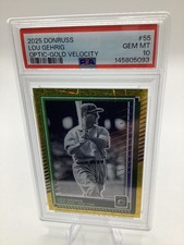 2025 Donruss Optic Gold Velocity Lou Gehrig 03/10 New York Yankees #55