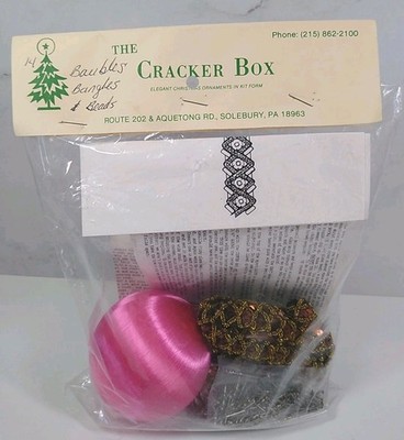Cracker Box 14 Baubles Bangles & Beads Pink Sequin  Christmas Ornament Kit New