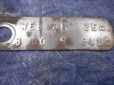 1960-75 Ford Mustang Cougar 9 Rear End Axle Differential Id Tag Web-ag 3.00