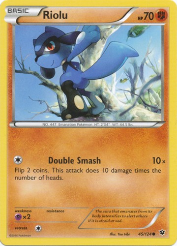 Riolu - 45/124 - Common (Near Mint) XY Fates Collide - Fighting Pokémon
