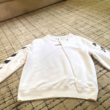 Off-White Mens M White Crew Neck Pullover Swe...