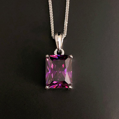 Elegant Mens Amethyst Pendant 925 Sterling Silver Ring Gift Jewelry Pendant