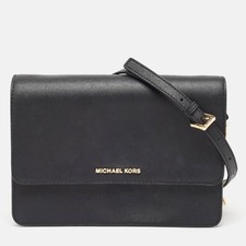 Borsa a tracolla grande Daniela Michael Kors in pelle saffiano nera