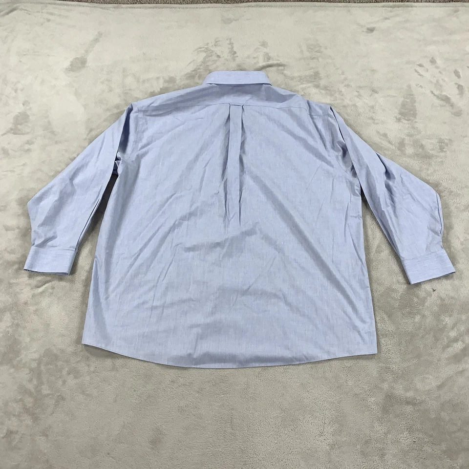 Roundtree & Yorke Gold Label Mens 18.5-34/35 BIG Solid Blue Non Iron Ez Wash - Image 3 of 4