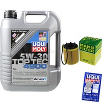 Mann Inspektionspaket 5L Liqui Moly Top Tec 4600 5W-30 FüR Opel Corsa D 1.3 Cdti