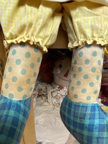 RAGGEDY ANN ANDY DOLL LOT W CAMEL WITH WRINKLED KNEES DAKIN APPLAUSE HALLOWEEN - Picture 17 of 24