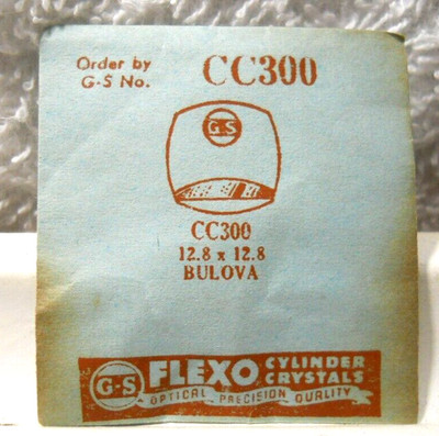 GS CC300 Watch Crystal For Bulova Bellevue Coed Ingrid Marie 12.8 x 12.8 mm Part