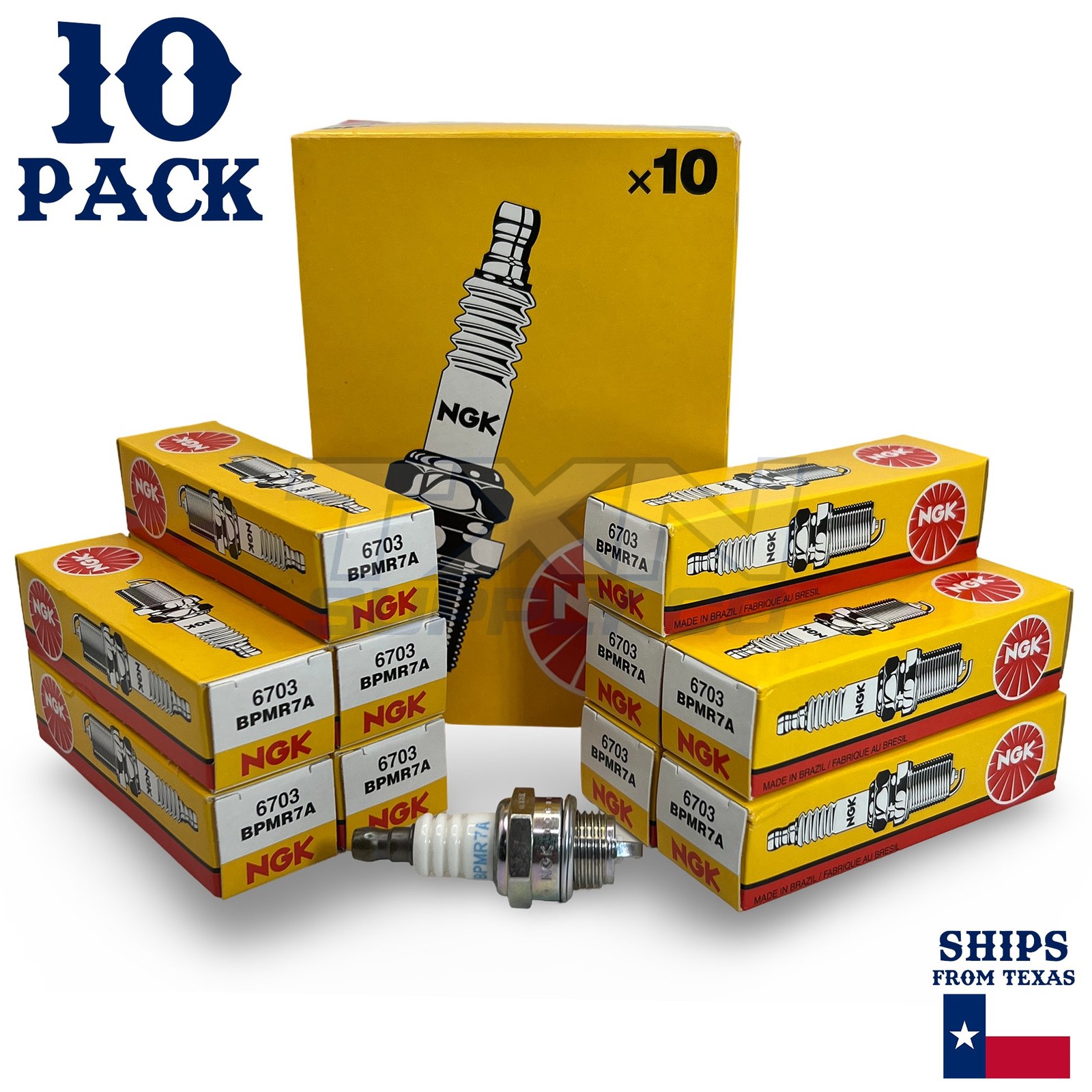 10 pc NGK 6703 BPMR7A SOLID Standard Spark Plugs for WSR6F/R10 WSR6F WSR5F tr