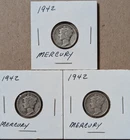 1942 P  Mercury Dime 90% Silver - Set of 2 Coins