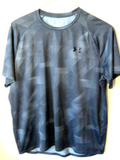 UNDER ARMOUR THE TECH TEE Size XL 100 Polyester Blue Mosaic T-Shirt Ships FREE 