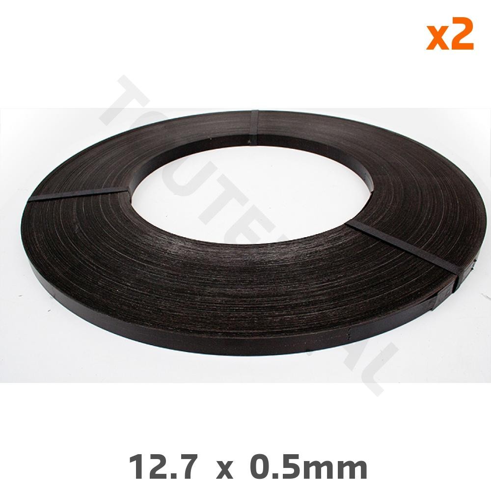 Feuillard acier laqué monospire 12.7 mm, matériau rigide premium pour cerclage industriel