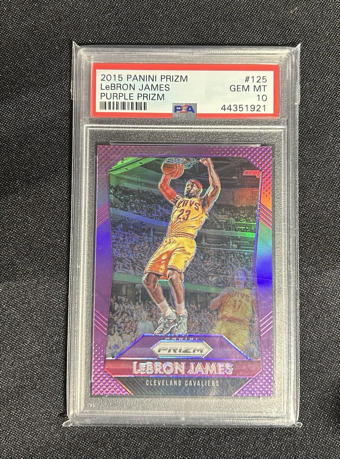 2015 Panini Prizm LEBRON JAMES Purple Prizm /99 PSA 10 Lakers Color Match Pop 15