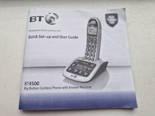 BT4500 Cordless Digital Telephone Quick Set-up and User Guide