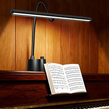 LED Piano Lamp with Adjustable Gooseneck, Dimmable  USB Charging