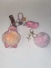 Pompom Sleeping Baby Fluffy Plush Doll/ ballet/crocs Keychain
