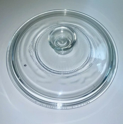 Pyrex G1C 8" ribbed clear glass replacement lid for Corning ware