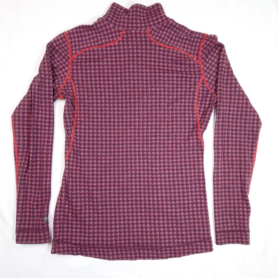 Smartwool Mujer’s L Púrpura Rojo 1/4 Cremallera Lana Merino Manga Larga Pullover Capa Foto 2 de 4