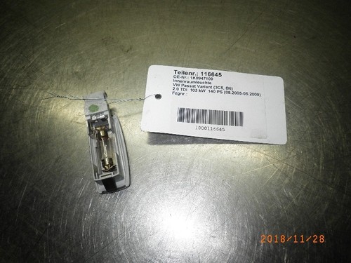 116645 Innenraumleuchte VW Passat B6 Variant (3C5) 1K0947109 2.0 TDI