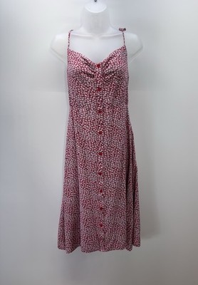 Blush BJ Dress  Spaghetti Strap Red Floral Mini Women s Size Large