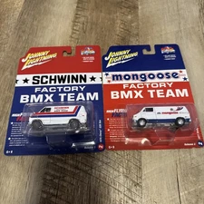 2 For 1. JOHNNY LIGHTNING 1976 Chevy G20 Van, 1977 Dodge Van Schwin And Mongoose